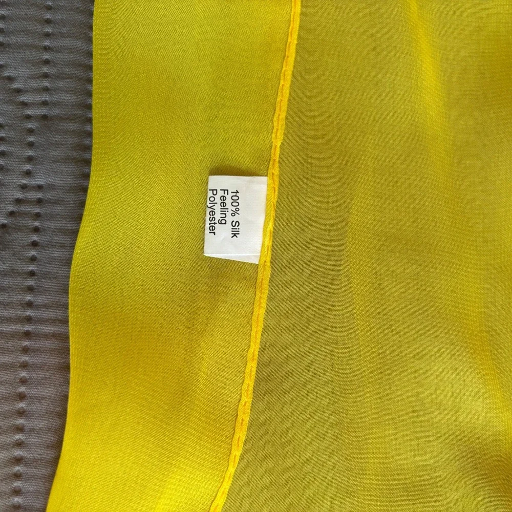 Blue & Yellow Chiffon Scarf Set Sheer Lightweight Wraps Ukraine-Inspired Colors - Picture 7 of 8